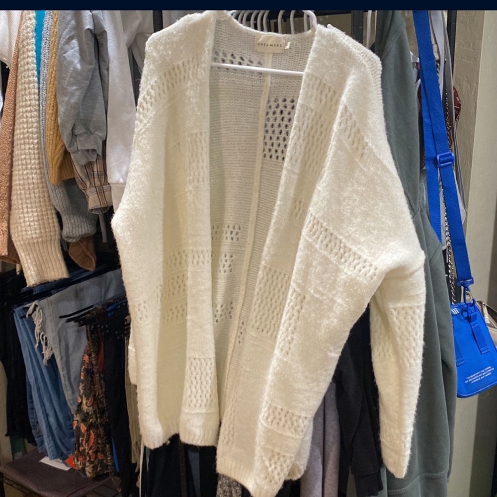 White cardigan